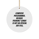 Funny Computer Programmer Gifts from Friends, Unique Circle Ornament Inspirational Quote for Men or Women Christmas Unique Gifts - Image 1